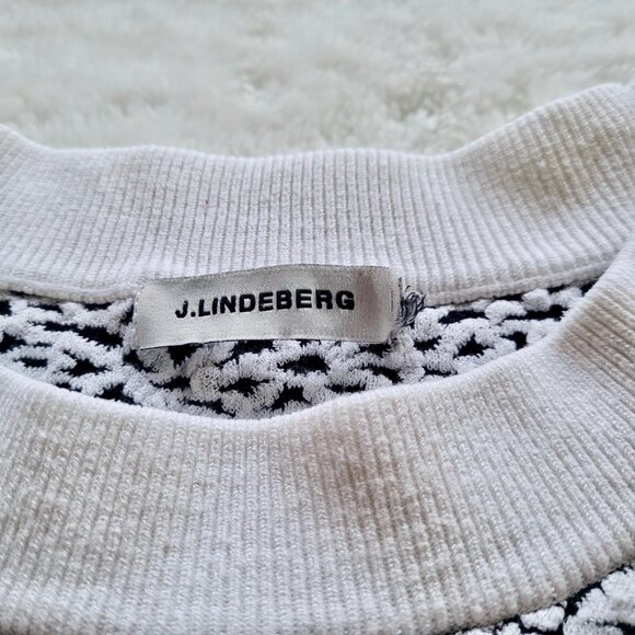 J.Lindeberg Maggi Mars Jacquard Crewneck in Black and White Size M - Picture 5 of 10